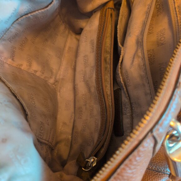 Michael Kors Brown Leather Naomi Braided Handle Satchel - Picture 8 of 10